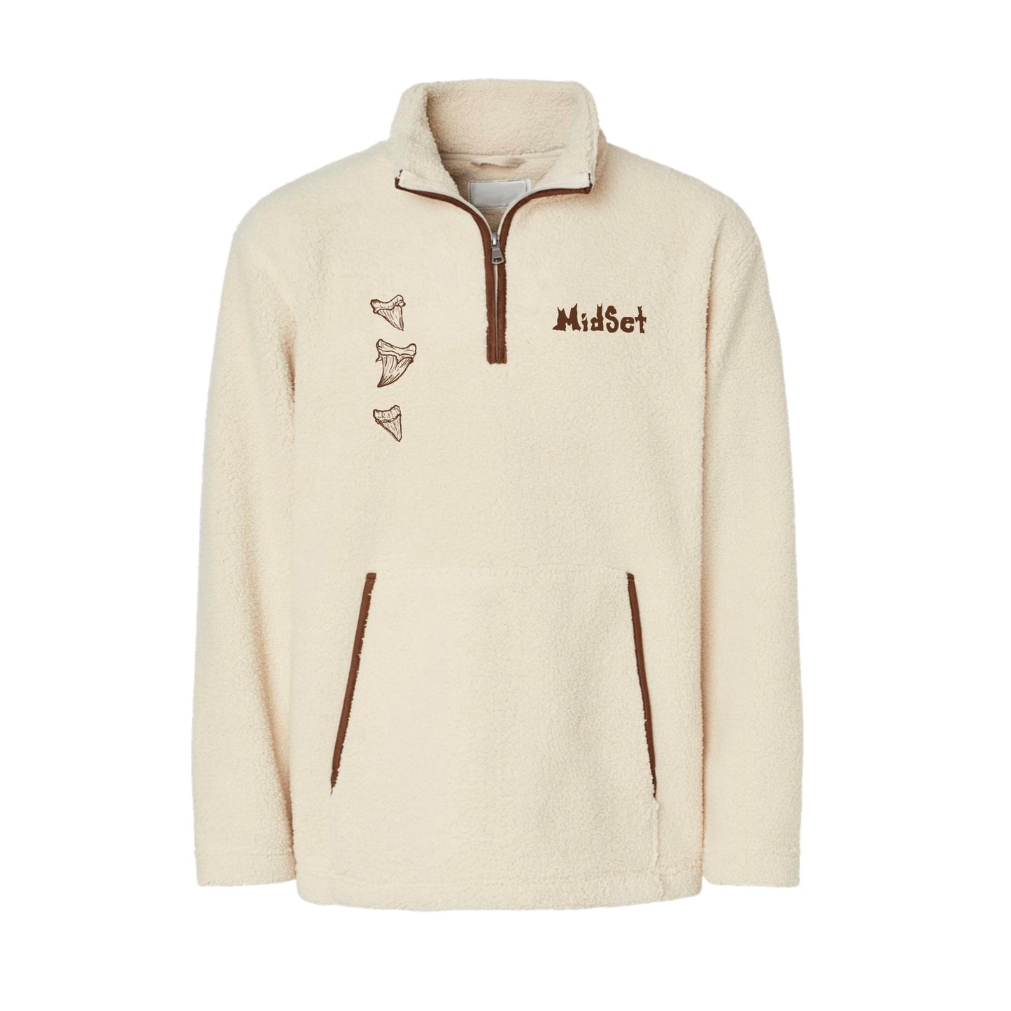 Mens Shark teeth fleece quarterzip