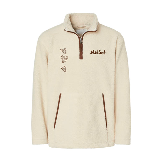 Mens Shark teeth fleece quarterzip